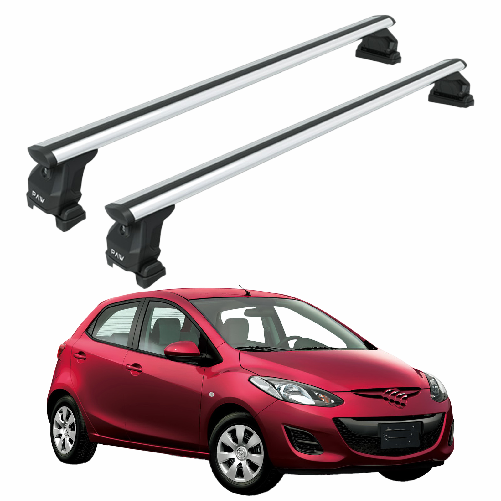 For Mazda 2 Series 2007-2015 Roof Rack Cross Bars Fix Point Silver For Mazda 2 Series 2007-2015 Roof Rack Cross Bars Fix Point Silver